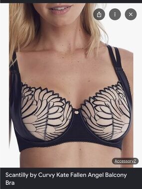 Fallen Angel Balcony Bra - Black/Nude